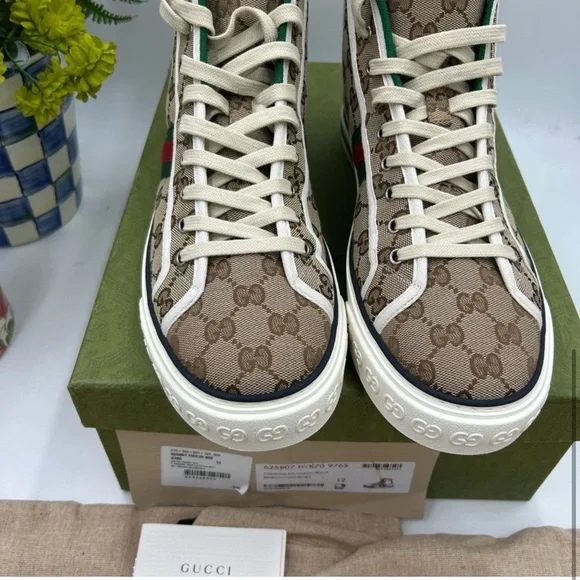 Men’s Gucci 1977 tennis high top sneakers size 12 made in Italy